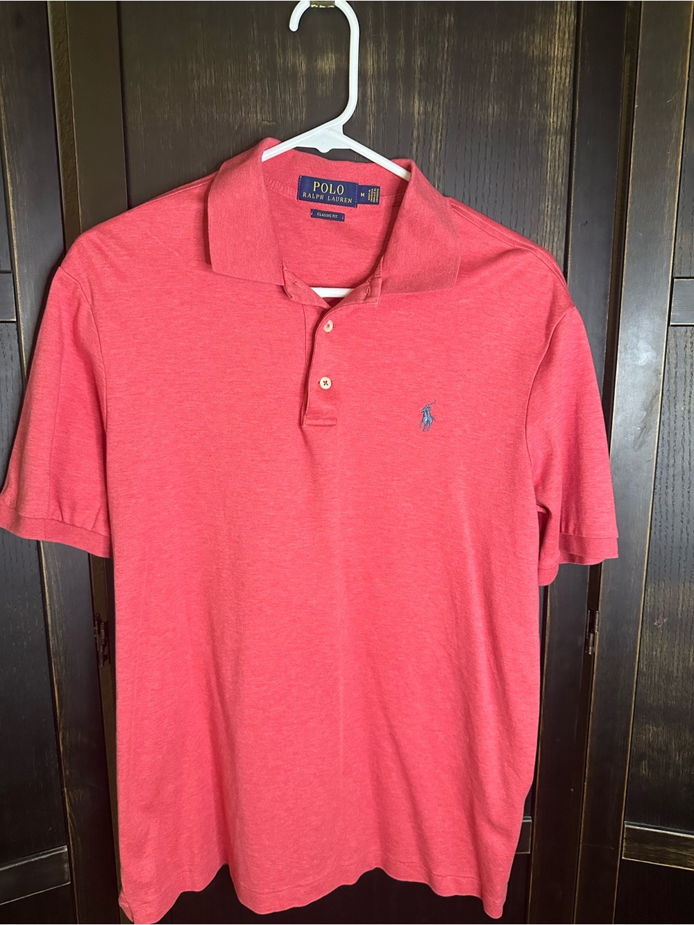 Ralph Lauren Men’s Coral Red Polo with Navy Pony